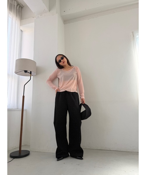 TRUNC(トランクエイティーエイト)の「Sheer Crew Neck Pullover(シャツ/ブラウス・レディース・ピンク・FREE)」の7枚目の写真