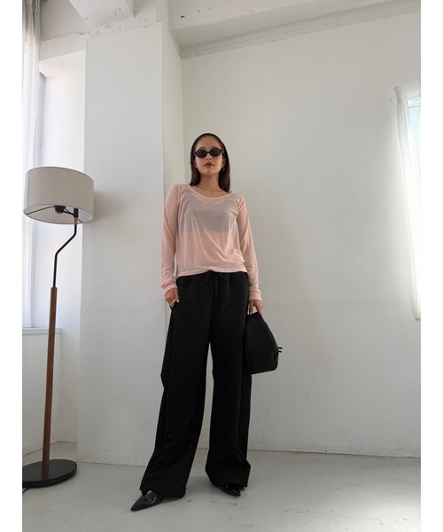 TRUNC(トランクエイティーエイト)の「Sheer Crew Neck Pullover(シャツ/ブラウス・レディース・ピンク・FREE)」の6枚目の写真
