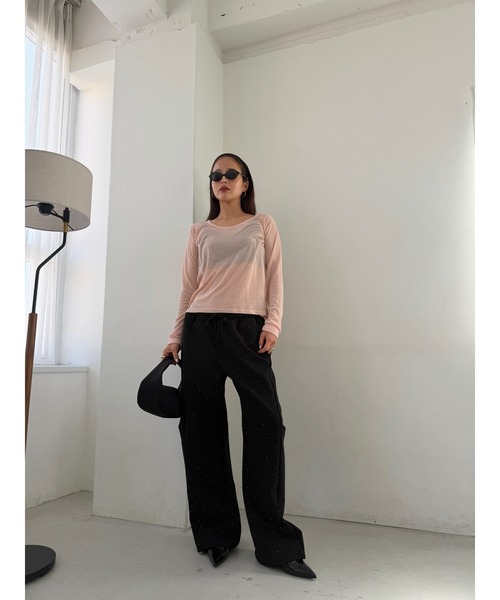 TRUNC(トランクエイティーエイト)の「Sheer Crew Neck Pullover(シャツ/ブラウス・レディース・ピンク・FREE)」の5枚目の写真