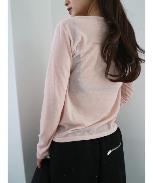 TRUNC(トランクエイティーエイト)の「Sheer Crew Neck Pullover(シャツ/ブラウス・レディース・ピンク・FREE)」の9枚目の写真