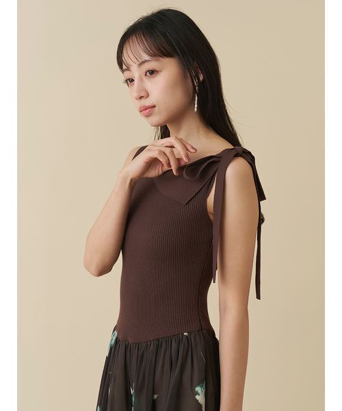 SNIDEL(スナイデル)の「リボンデザインニットドッキングワンピース(ワンピース・レディース・ネイビー/ブラウン/ブラック・0/1)」の20枚目の写真