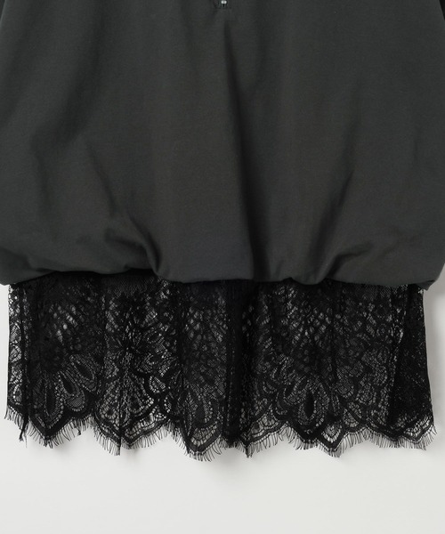 LEPSIM(レプシィム)の「レースドッキングZIPプルオーバー 771108(Tシャツ/カットソー・レディース・モカ/杢グレー/チャコールグレー/オフホワイト・FREE)」の9枚目の写真