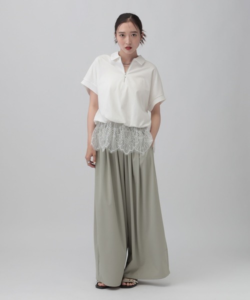 LEPSIM(レプシィム)の「レースドッキングZIPプルオーバー 771108(Tシャツ/カットソー・レディース・モカ/杢グレー/チャコールグレー/オフホワイト・FREE)」の18枚目の写真
