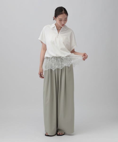 LEPSIM(レプシィム)の「レースドッキングZIPプルオーバー 771108(Tシャツ/カットソー・レディース・モカ/杢グレー/チャコールグレー/オフホワイト・FREE)」の19枚目の写真