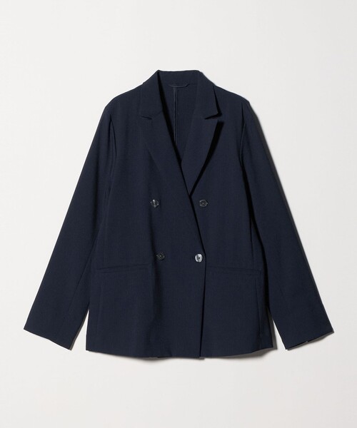 A DAY IN THE LIFE UNITED ARROWS(アデイインザライフユナイテッドアローズ)の「サッカー ダブルブレストジャケット ‐セットアップ対応・マシンウォッシャブル‐ <A DAY IN THE LIFE>(Tシャツ/カットソー・レディース・ベージュ/ネイビー/ブラック・38/36)」の22枚目の写真