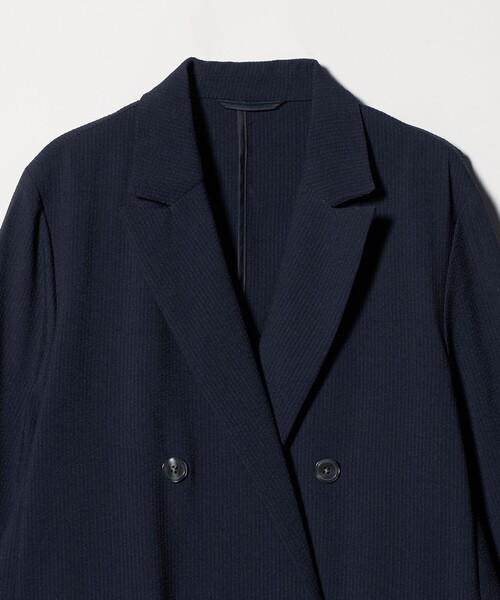 A DAY IN THE LIFE UNITED ARROWS(アデイインザライフユナイテッドアローズ)の「サッカー ダブルブレストジャケット ‐セットアップ対応・マシンウォッシャブル‐ <A DAY IN THE LIFE>(Tシャツ/カットソー・レディース・ベージュ/ネイビー/ブラック・38/36)」の20枚目の写真