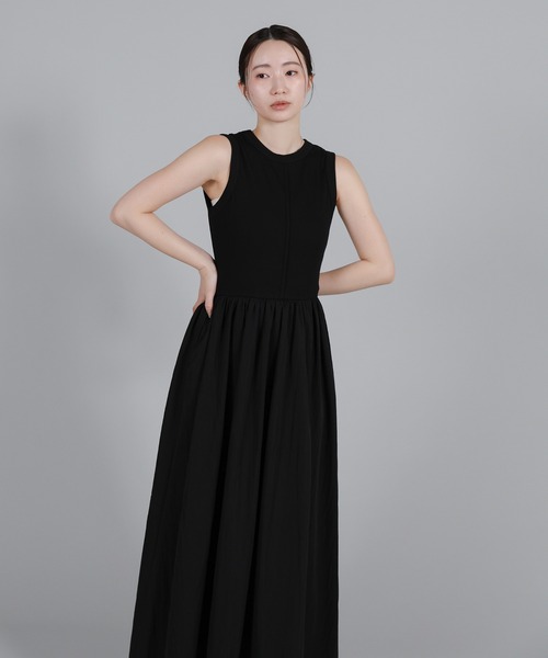 select MOCA Et(セレクトモカエト)の「【Et】Rib Knit Docking Onepiece(シャツワンピース・レディース・ベージュ/ブラック・FREE)」の8枚目の写真
