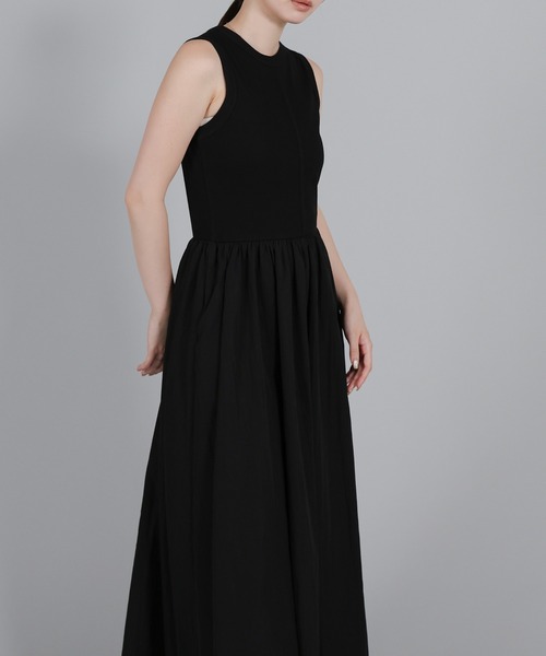select MOCA Et(セレクトモカエト)の「【Et】Rib Knit Docking Onepiece(シャツワンピース・レディース・ベージュ/ブラック・FREE)」の5枚目の写真