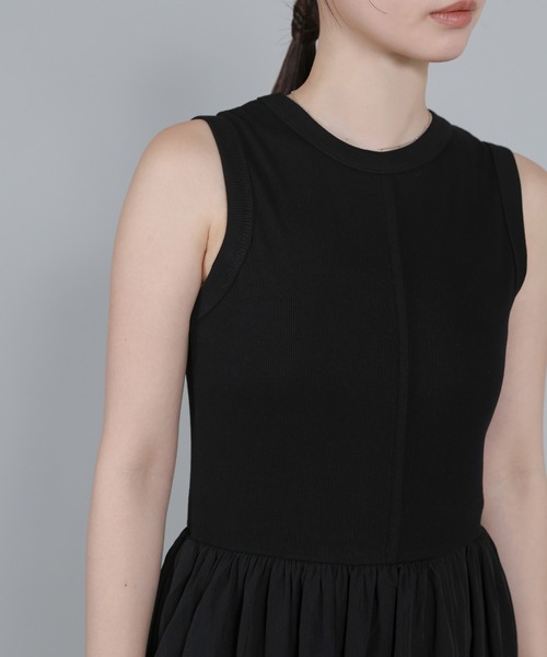 select MOCA Et(セレクトモカエト)の「【Et】Rib Knit Docking Onepiece(シャツワンピース・レディース・ベージュ/ブラック・FREE)」の11枚目の写真