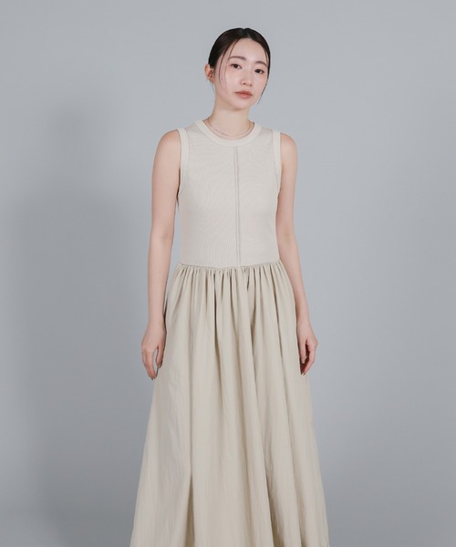 select MOCA Et(セレクトモカエト)の「【Et】Rib Knit Docking Onepiece(シャツワンピース・レディース・ベージュ/ブラック・FREE)」の18枚目の写真
