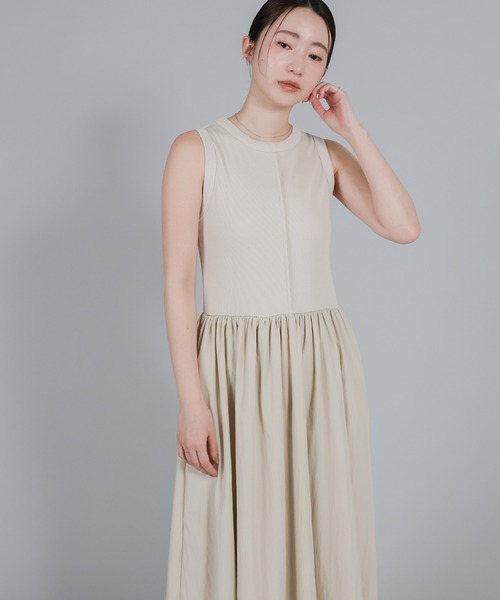 select MOCA Et(セレクトモカエト)の「【Et】Rib Knit Docking Onepiece(シャツワンピース・レディース・ベージュ/ブラック・FREE)」の22枚目の写真