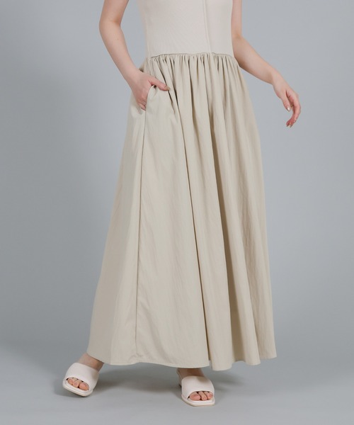 select MOCA Et(セレクトモカエト)の「【Et】Rib Knit Docking Onepiece(シャツワンピース・レディース・ベージュ/ブラック・FREE)」の19枚目の写真
