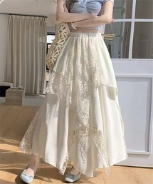 レース切り替えアシンメトリースカート