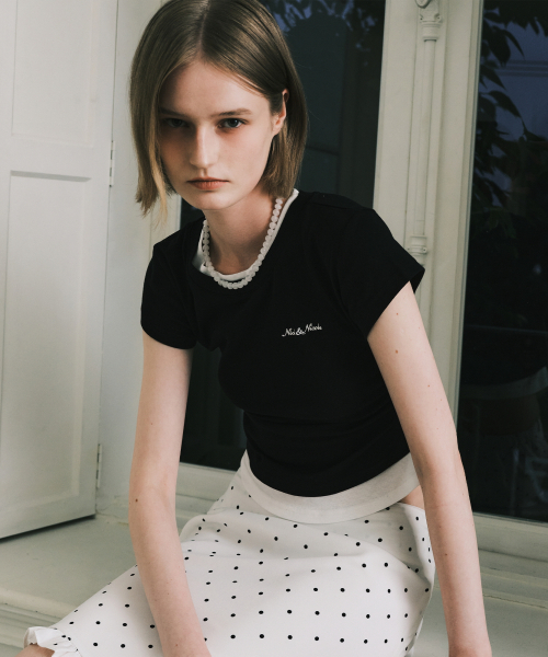 NICK&NICOLE(ニックアンドニコール)の「LAYERED SHIRRING SLIM TOP_BLACK(Tシャツ/カットソー・レディース・その他・FREE)」の2枚目の写真