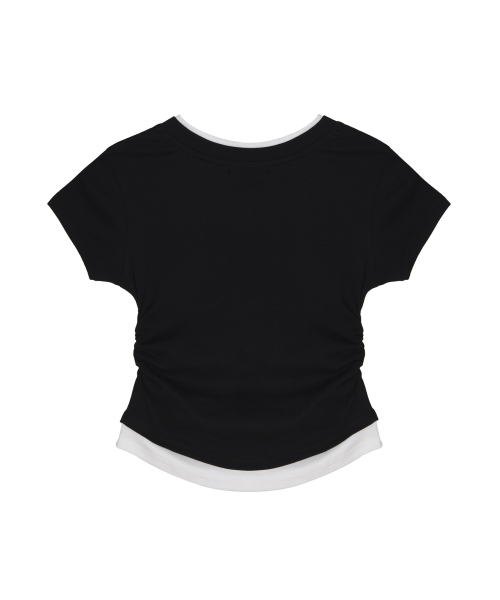 NICK&NICOLE(ニックアンドニコール)の「LAYERED SHIRRING SLIM TOP_BLACK(Tシャツ/カットソー・レディース・その他・FREE)」の5枚目の写真