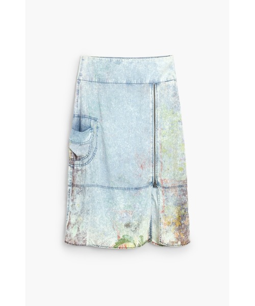 Desigual】グラフィックプリントデニムスカート（デニムスカート