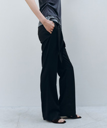 LOW-RISE BOOTS CUT LAP PANTS, BLACK