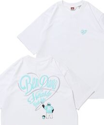 【BEN DAVIS（ベンデイビス）】 SCRIPT HEART TEE / Tシャツ 半袖 クルーネック 刺繍 ワンポイント ユニセックス オーバーサイズ