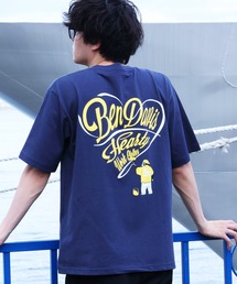 【BEN DAVIS(ベンデイビス)】 SCRIPT HEART TEE / Tシャツ 半袖 クルーネック 刺繍 ワンポイント ユニセックス オーバーサイズ