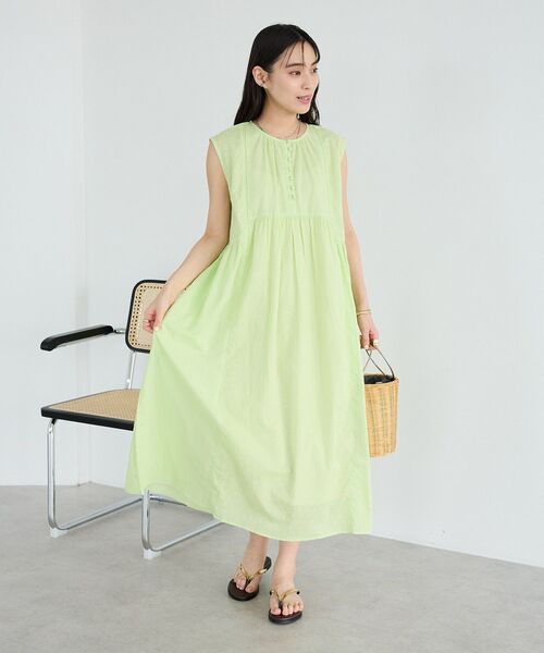 CRAFT STANDARD BOUTIQUE(クラフトスタンダードブティック)の「【インド製】コットンドビーコンビワンピース(ワンピース・レディース・イエロー/ブラック/ホワイト・FREE)」の6枚目の写真