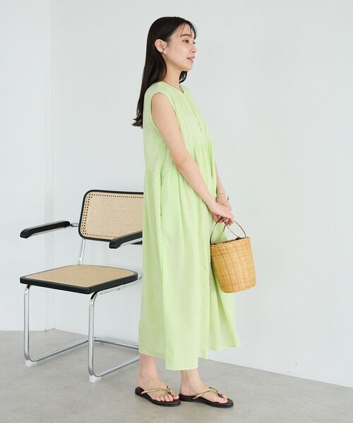 CRAFT STANDARD BOUTIQUE(クラフトスタンダードブティック)の「【インド製】コットンドビーコンビワンピース(ワンピース・レディース・イエロー/ブラック/ホワイト・FREE)」の7枚目の写真