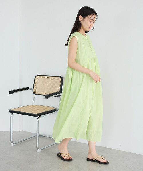 CRAFT STANDARD BOUTIQUE(クラフトスタンダードブティック)の「【インド製】コットンドビーコンビワンピース(ワンピース・レディース・イエロー/ブラック/ホワイト・FREE)」の8枚目の写真