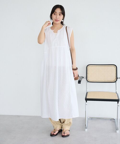 CRAFT STANDARD BOUTIQUE(クラフトスタンダードブティック)の「【インド製】コットンドビーコンビワンピース(ワンピース・レディース・イエロー/ブラック/ホワイト・FREE)」の11枚目の写真