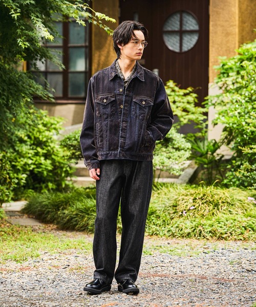 niko and...（ニコアンド）の「Flocked Denim Jacket [niko and ...JEANS]（デニムジャケット・メンズ・グレー/ブルー・MEDIUM/LARGE）」の10枚目の写真