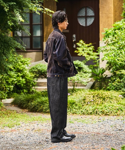 niko and...（ニコアンド）の「Flocked Denim Jacket [niko and ...JEANS]（デニムジャケット・メンズ・グレー/ブルー・MEDIUM/LARGE）」の12枚目の写真