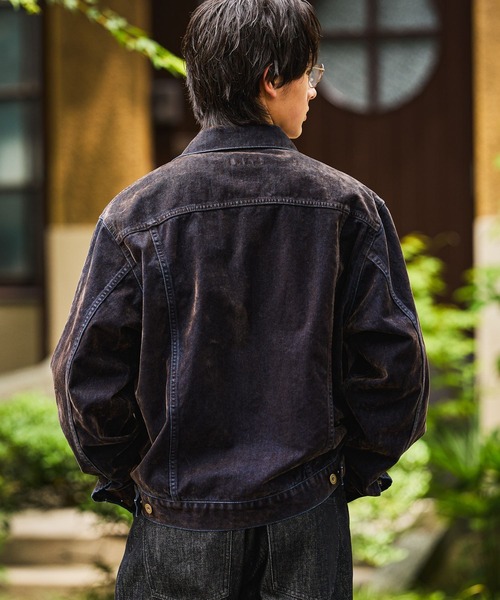 niko and...（ニコアンド）の「Flocked Denim Jacket [niko and ...JEANS]（デニムジャケット・メンズ・グレー/ブルー・MEDIUM/LARGE）」の14枚目の写真