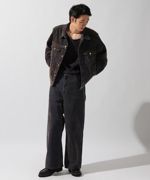 niko and...（ニコアンド）の「Flocked Denim Jacket [niko and ...JEANS]（デニムジャケット・メンズ・グレー/ブルー・MEDIUM/LARGE）」の19枚目の写真