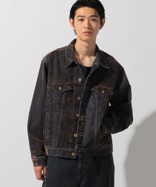 niko and...（ニコアンド）の「Flocked Denim Jacket [niko and ...JEANS]（デニムジャケット・メンズ・グレー/ブルー・MEDIUM/LARGE）」の21枚目の写真