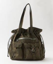 Chick（チック）の「【2WAY】【A4サイズ対応】Water-Repellent 2-Way Drawstring Multi-Pocket Bag / 撥水2WAY 巾着仕様 マルチポケットバッグ y2k 韓国系 レディース 2026年 夏 夏服（バックパック/リュック）」