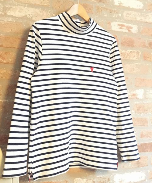 coen(コーエン)の「バスクボーダーモックネックカットソー(Tシャツ/カットソー・メンズ・ホワイト/グレー/ネイビー・LARGE/X-LARGE/MEDIUM/SMALL)」の2枚目の写真