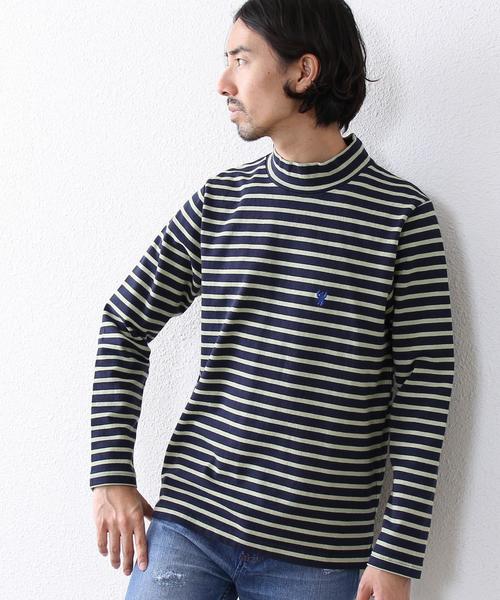 coen(コーエン)の「バスクボーダーモックネックカットソー(Tシャツ/カットソー・メンズ・ホワイト/グレー/ネイビー・LARGE/X-LARGE/MEDIUM/SMALL)」の1枚目の写真