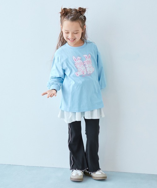 devirock(デビロック)の「えらべる総柄&メロウデザイン リブフレアパンツ(その他パンツ・キッズ・ブラック系その他/ブルー系その他/ライラック系/ライトグレー/ブラック/ダークブラウン/ホワイト系その他・150cm/160cm/110cm/120cm/130cm/140cm/100cm)」の8枚目の写真