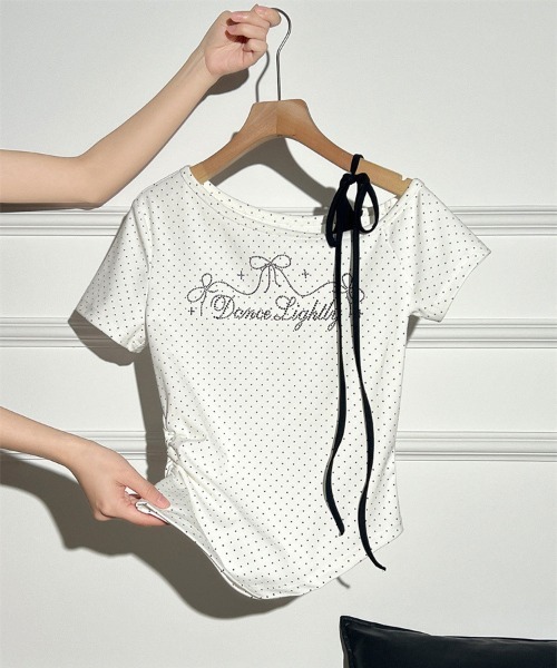 WEGO(ウィゴー)の「ワンショルダードットリボンロゴカットソー/トップス(Tシャツ/カットソー・レディース・ホワイト・LARGE/MEDIUM)」の11枚目の写真
