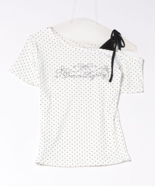 WEGO(ウィゴー)の「ワンショルダードットリボンロゴカットソー/トップス(Tシャツ/カットソー・レディース・ホワイト・LARGE/MEDIUM)」の14枚目の写真