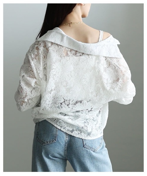Sawa a la mode（サワアラモード）の「レースシャツ＆キャミソールアンサンブル（アンサンブル・レディース・ブラック/ホワイト・FREE）」の16枚目の写真