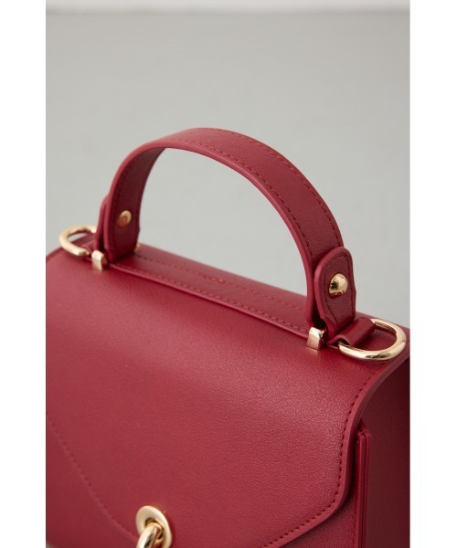 AZUL by moussy(アズールバイマウジー)の「リングターンロックミニハンドバッグ【着用画像あり】(ショルダーバッグ・レディース・アイボリー/マジェンタ/ブラック・FREE)」の4枚目の写真