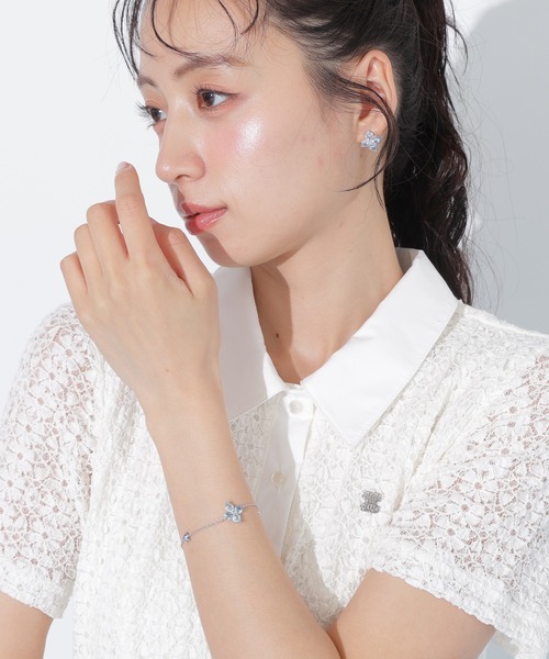 JILL by JILL STUART（ジルバイジルスチュアート）の「【再入荷】Cubic 大粒クローバーブレスレット（ブレスレット・レディース・ブルー/シルバー・FREE）」の6枚目の写真