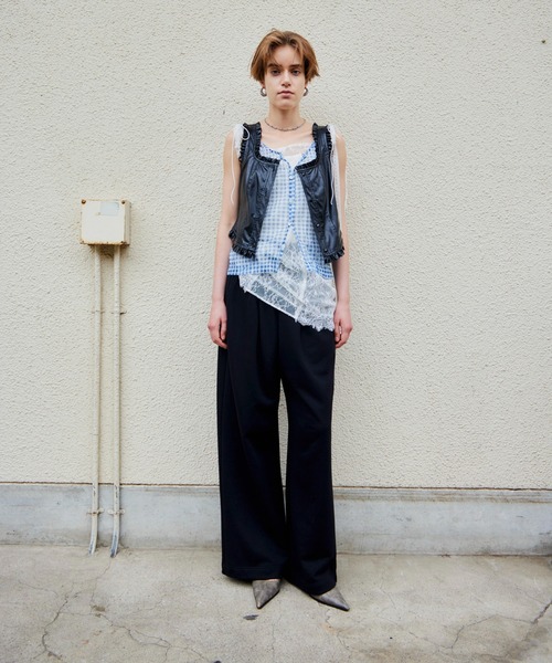 MAISON SPECIAL(メゾンスペシャル)の「【2026Autumn PRE-ORDER】(Yurika Nakano Collaboration) Whipped Cream Layered Pants/(ナカノユリカコラボ)ホイップクリームレイヤードパンツ(その他パンツ・レディース・グレー/ブラウン/ブラック・36/38)」の2枚目の写真