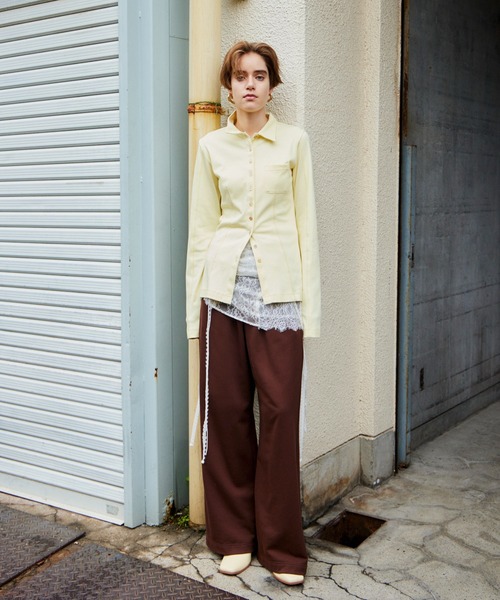 MAISON SPECIAL(メゾンスペシャル)の「【2026Autumn PRE-ORDER】(Yurika Nakano Collaboration) Whipped Cream Layered Pants/(ナカノユリカコラボ)ホイップクリームレイヤードパンツ(その他パンツ・レディース・グレー/ブラウン/ブラック・36/38)」の4枚目の写真