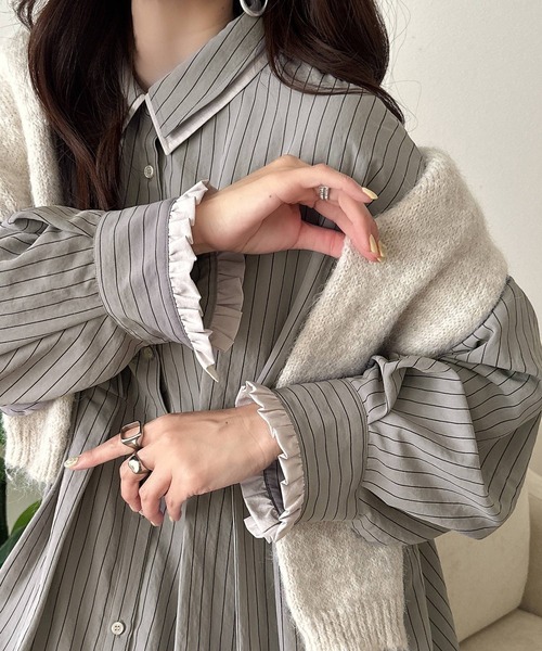 asymmetry tulle tops（シャツ/ブラウス）｜NOTREemor（ノートルエモア