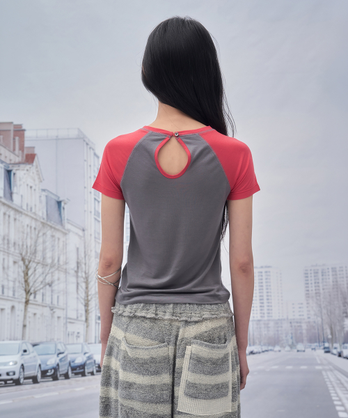 SOMSOC（ソムソック）の「BONNIE RAGLAN BACK CUT-OUT T-SHIRT_SCARLET（Tシャツ/カットソー・レディース・その他・FREE）」の3枚目の写真
