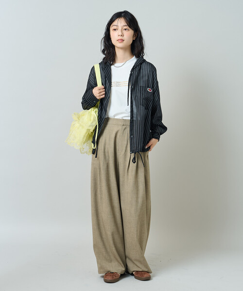 FREAK'S STORE(フリークスストア)の「タック ワイドパンツ/イージーパンツ(スラックス・レディース・ブラウン/ベージュ/チャコール・MEDIUM/SMALL)」の9枚目の写真