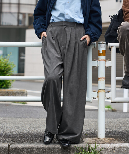 FREAK'S STORE(フリークスストア)の「タック ワイドパンツ/イージーパンツ(スラックス・レディース・ブラウン/ベージュ/チャコール・MEDIUM/SMALL)」の22枚目の写真