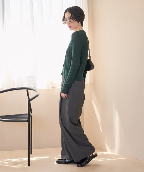 FREAK'S STORE(フリークスストア)の「タック ワイドパンツ/イージーパンツ(スラックス・レディース・ブラウン/ベージュ/チャコール・MEDIUM/SMALL)」の6枚目の写真