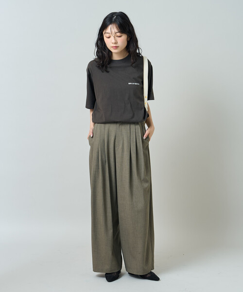 FREAK'S STORE(フリークスストア)の「タック ワイドパンツ/イージーパンツ(スラックス・レディース・ブラウン/ベージュ/チャコール・MEDIUM/SMALL)」の18枚目の写真