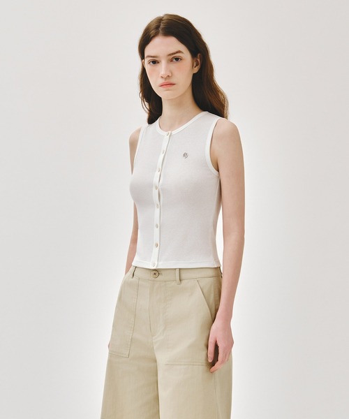 MARITHE + FRANCOIS GIRBAUD(マリテフランソワジルボー)の「W BUTTON UP SLEEVELESS(Tシャツ/カットソー・レディース・ライトブルー/White・MEDIUM/SMALL)」の12枚目の写真